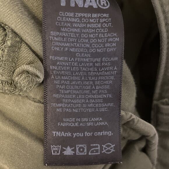Aritzia TNA Supply Cargo Pant Pants Army Green Olive Size 12 Drawstring Missing - Picture 11 of 14
